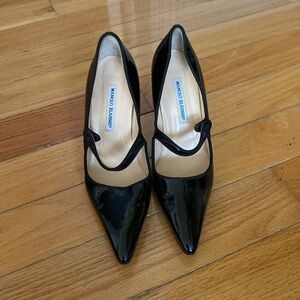Manolo Blahnik Black Patent Leather Heels